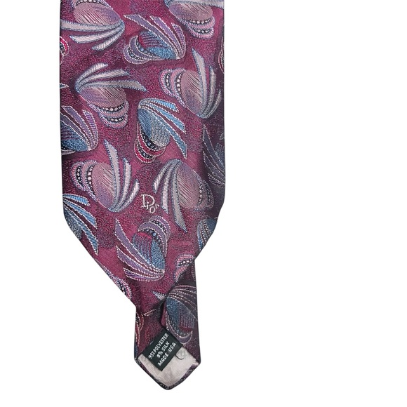 Vintage Christian Dior Men's Tie - Purple and Gray Paisley Classic Preppy Office - Picture 6 of 8